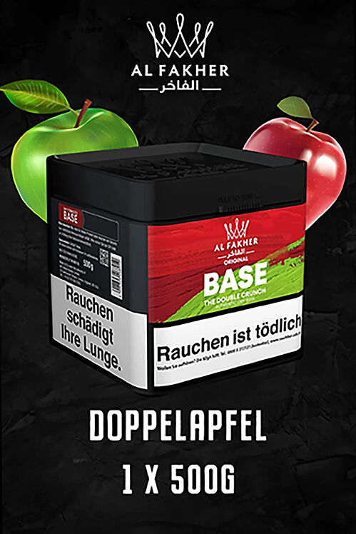 Al Fakher Tabak Pfeifentabak 500g The Double Crunch Doppelapfel