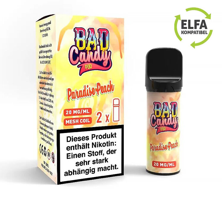 Bad Candy Prefilled Pods Paradise Peach 20mg Kompatibel mit Elfbar Elfa