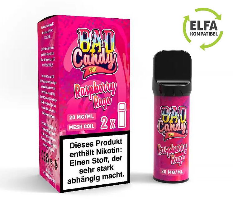 Bad Candy Prefilled Pods Raspberry Rage 20mg Kompatibel mit Elfbar Elfa