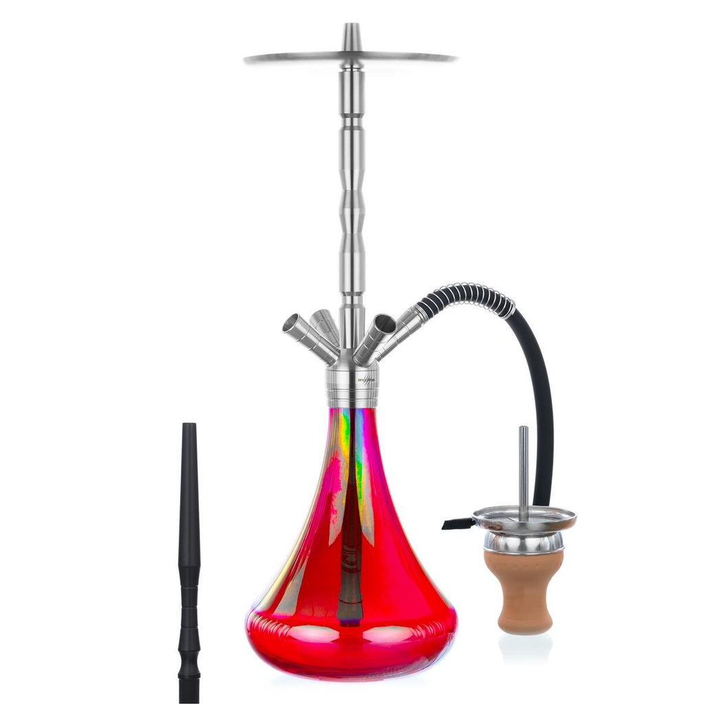 Brodator Shisha 550 Hawk Shiny Red Wasserpfeife 4 Schlauch